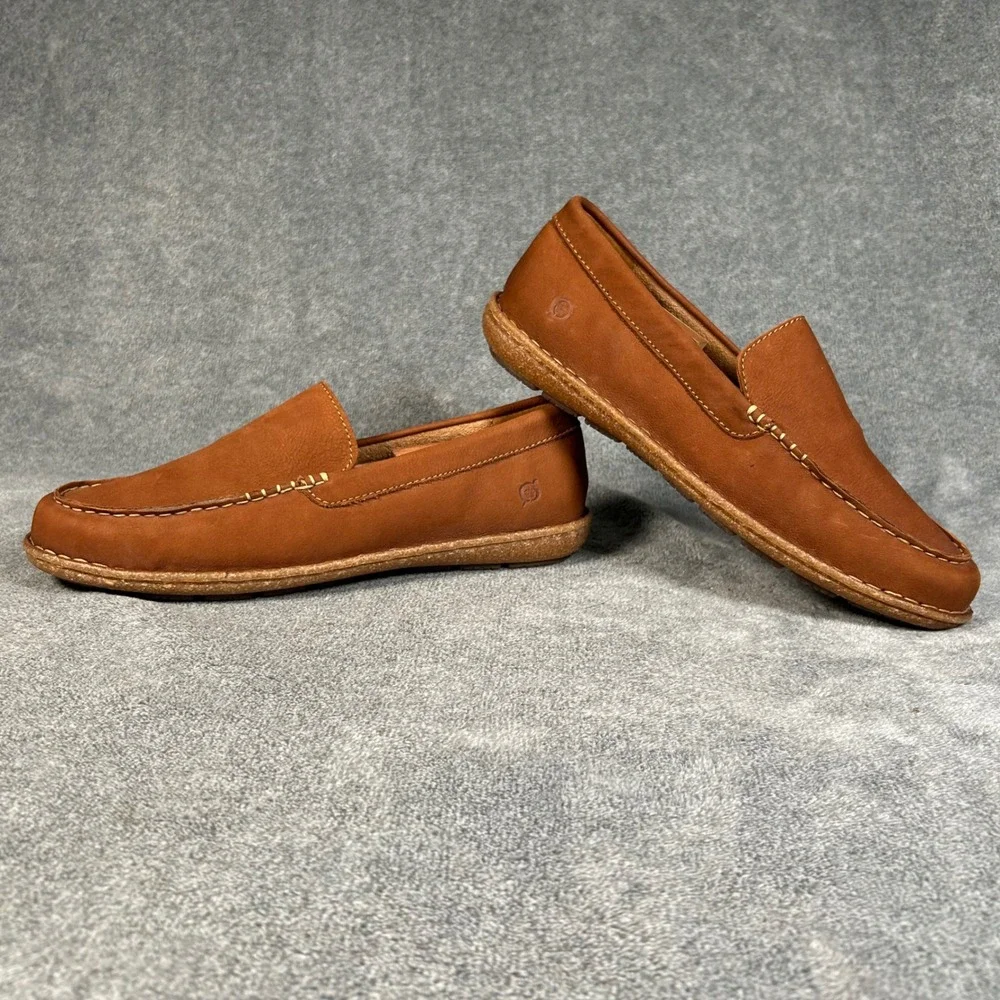Born Leather Loafers Tan Brown Slip On Casual Shoes BM0004116 Mens 10.5 NEW - Picture 8 of 14